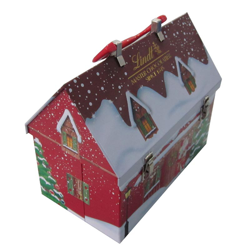 圣诞屋礼品包装盒 圣诞主题马口铁礼品盒定制厂家