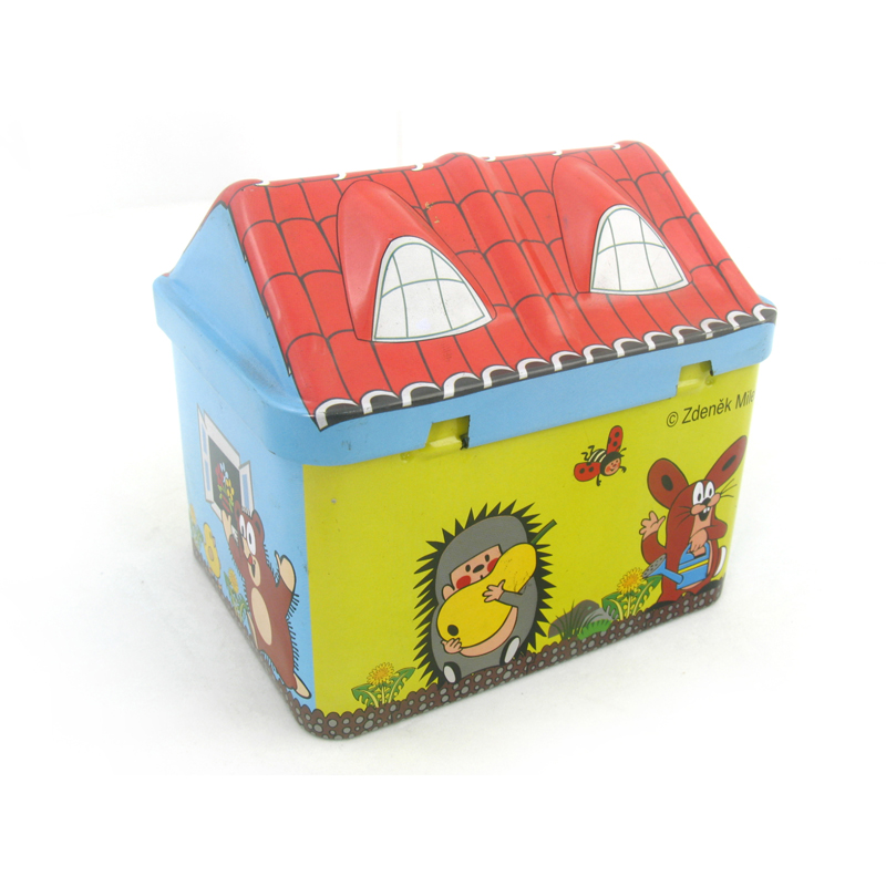 圣诞主题房屋形状包装铁盒 马口铁儿童玩具礼品包装盒