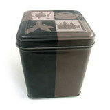 正方形带铰式茶叶铁盒定制生产